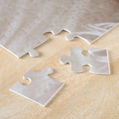 ピンクのフローラ写真の誕生発表ジグソーパズル ジグソーパズル (側面)