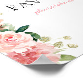 ピンクのフローラ冬の赤ちゃんシャワーの好意サイン ポスター (角)