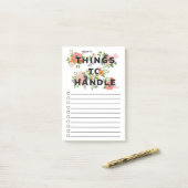 ピンクのフローラ処理する項目 – チェックボックス名 ポストイット (デスク上)