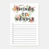 ピンクのフローラ処理する項目 – チェックボックス名 ポストイット (正面)