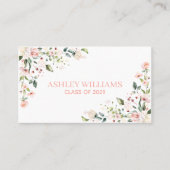 ピンクのフローラ卒業水彩名刺名 名刺 (正面)