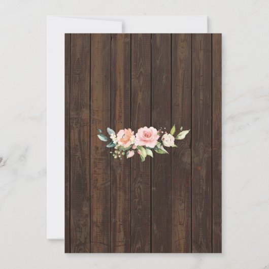 ピンクのフローラ古い納屋のストリングライト私がBBQを行った後 招待状 (裏面)