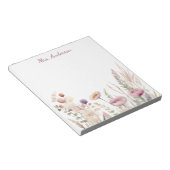 ピンクのフローラ名先生 ノートパッド (アングル)