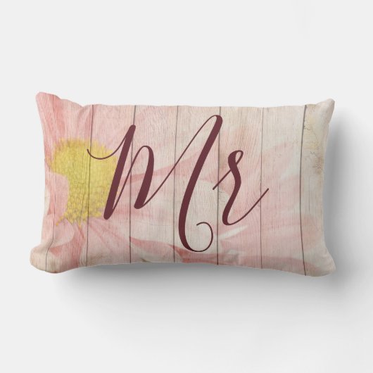 ピンクのフローラ夫妻 ランバークッション (正面)