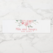 ピンクのフローラ女の子の赤ちゃんシャワー水のボトルラベル。 ペットボトルラベル (シングルラベル)