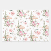 ピンクのフローラ妖精エンチャント森の茶パーティー ラッピングペーパーシート (正面3)