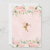 ピンクのフローラ妖精バタフライ誕生日招待状 招待状 (裏面)