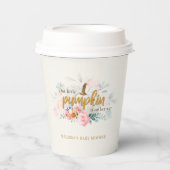 ピンクのフローラ小さなかぼちゃの女の子の赤ちゃんシャワー 紙コップ (正面)