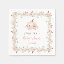 ピンクのフローラ小さなかぼちゃ秋ベビーガールシャワー