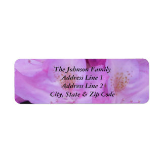 ピンクのフローラ差出人住所ラベル ラベル