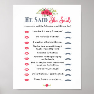 ピンクのフローラ彼は彼女はゲームを言った ポスター