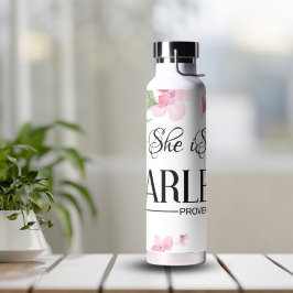 ピンクのフローラ彼女は恐れを知らないプロフ31:25 ウォーターボトル