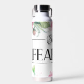 ピンクのフローラ彼女は恐れを知らないプロフ31:25 ウォーターボトル (正面)