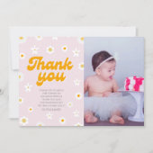 ピンクのフローラ恋しく思少しonederfulの誕生日 サンキューカード (正面)