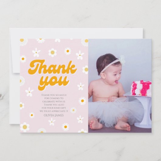 ピンクのフローラ恋しく思少しonederfulの誕生日 サンキューカード (正面)