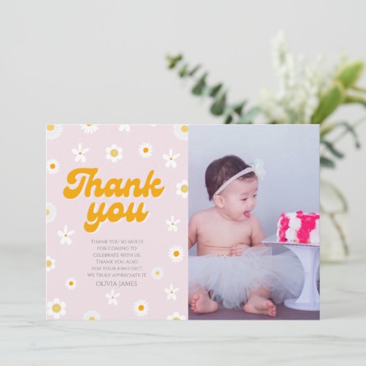 ピンクのフローラ恋しく思少しonederfulの誕生日 サンキューカード (スタンド正面)