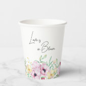 ピンクのフローラ愛が開花ブライダルシャワー 紙コップ (正面)