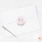 ピンクのフローラ愛が開花中 ラウンドシール (封筒)