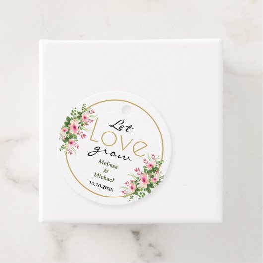 ピンクのフローラ愛の成長結婚に感謝の気持ち フェイバータグ (インサイチュ)