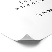 ピンクのフローラ愛は甘結婚いデザートバーのサイン ポスター (角)