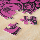 ピンクのフローラ抽象芸術アート ジグソーパズル (側面)