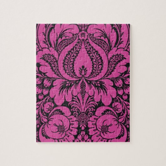 ピンクのフローラ抽象芸術アート ジグソーパズル (縦)