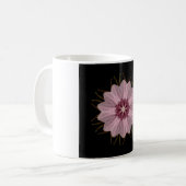 ピンクのフローラ抽象芸術 コーヒーマグカップ (正面左)