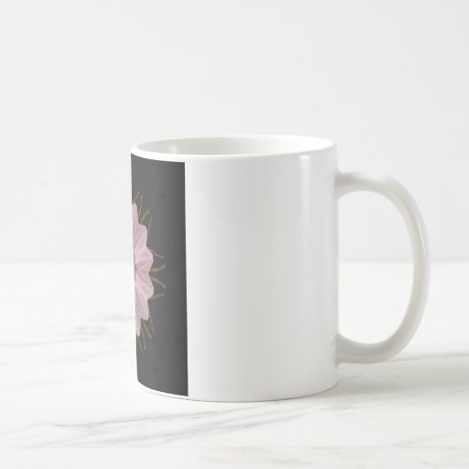 ピンクのフローラ抽象芸術 コーヒーマグカップ (右)