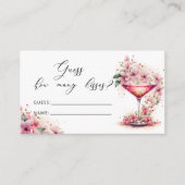 ピンクのフローラ推測いくつのキスブライダルゲーム エンクロージャーカード (正面)