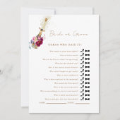 ピンクのフローラ推測それがシャワーのゲームを言った 招待状 (正面)