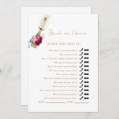 ピンクのフローラ推測それがシャワーのゲームを言った 招待状 (正面/裏面)