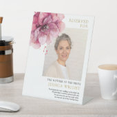 ピンクのフローラ救は座席の写真を結婚予約 台座サイン (インサイチュ)