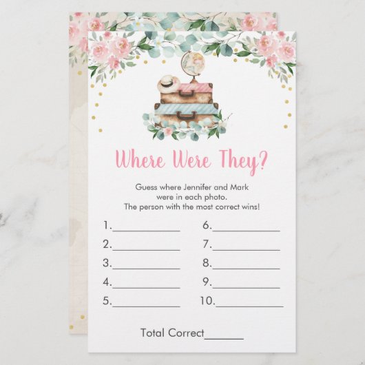 ピンクのフローラ旅行どこ彼らはブライダルゲーム (正面/裏面)