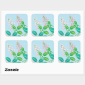 ピンクのフローラ日本のの着物パターン スクエアシール (シート)