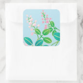 ピンクのフローラ日本のの着物パターン スクエアシール (バッグ)