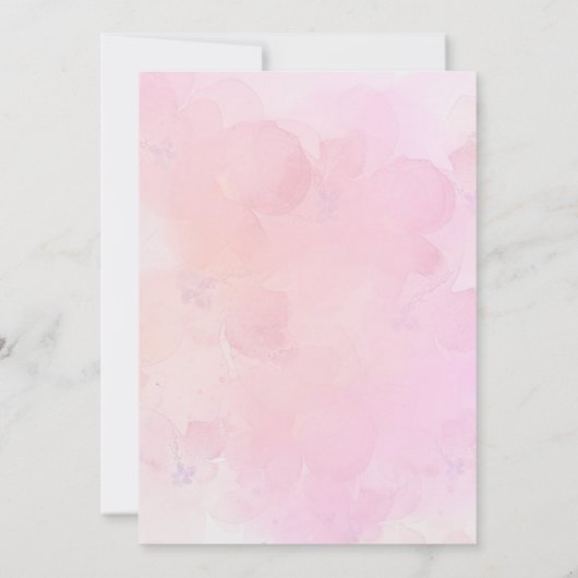 ピンクのフローラ春ウサギいくつかのバニー1歳の誕生日 招待状 (裏面)