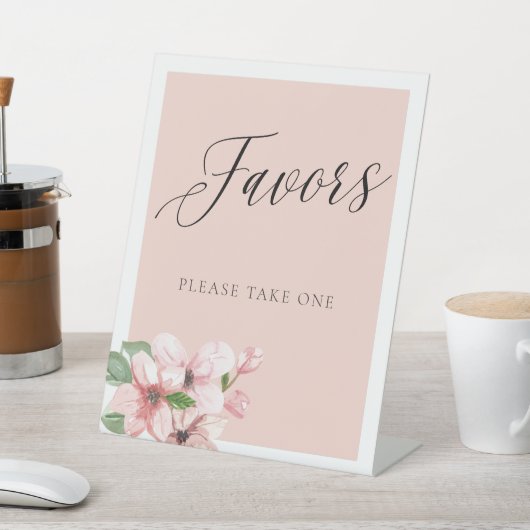 ピンクのフローラ書道の好意サイン 台座サイン (インサイチュ)