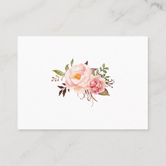 ピンクのフローラ本の赤ちゃんシャワー挿入カードを持って来る プレイスカード (裏面)