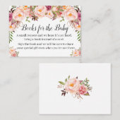 ピンクのフローラ本の赤ちゃんシャワー挿入カードを持って来る プレイスカード (正面/裏面)