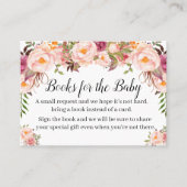 ピンクのフローラ本の赤ちゃんシャワー挿入カードを持って来る プレイスカード (正面)