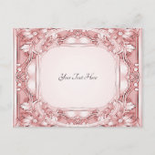 ピンクのフローラ枠はがき ポストカード (正面)