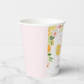 ピンクのフローラ柑橘彼女は甘い1の誕生日だ 紙コップ (右)