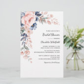 ピンクのフローラ植物性ブライダルシャワーの招待 (スタンド正面)