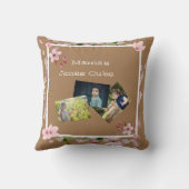 ピンクのフローラ母の日ママの3つのフォトキューブ クッション (裏面)