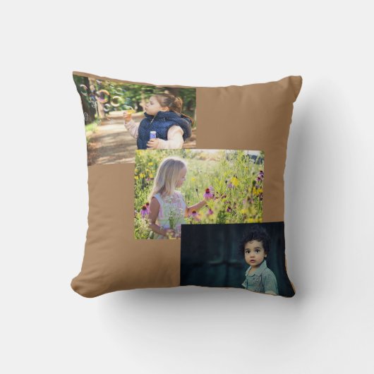 ピンクのフローラ母の日ママの3つのフォトキューブ クッション (正面)