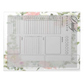 ピンクのフローラ毎日のプランナーシート ノートパッド (正面)