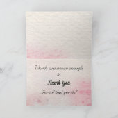 ピンクのフローラ水の色ありがとう カード (内部)