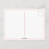 ピンクのフローラ水の色シンプルの保存日付 案内ポストカード (裏面)