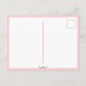 ピンクのフローラ水の色シンプルの保存Date Annun 案内ポストカード (裏面)