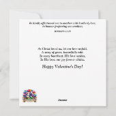 ピンクのフローラ水彩キッテンインボックスバレンタイン シーズンカード (裏面)